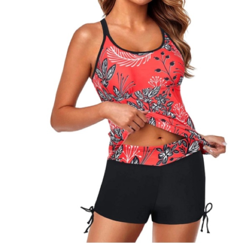 Womens Tankini Swimsuits Athletic Two Piece Tummy Control Bathing Suits Size M